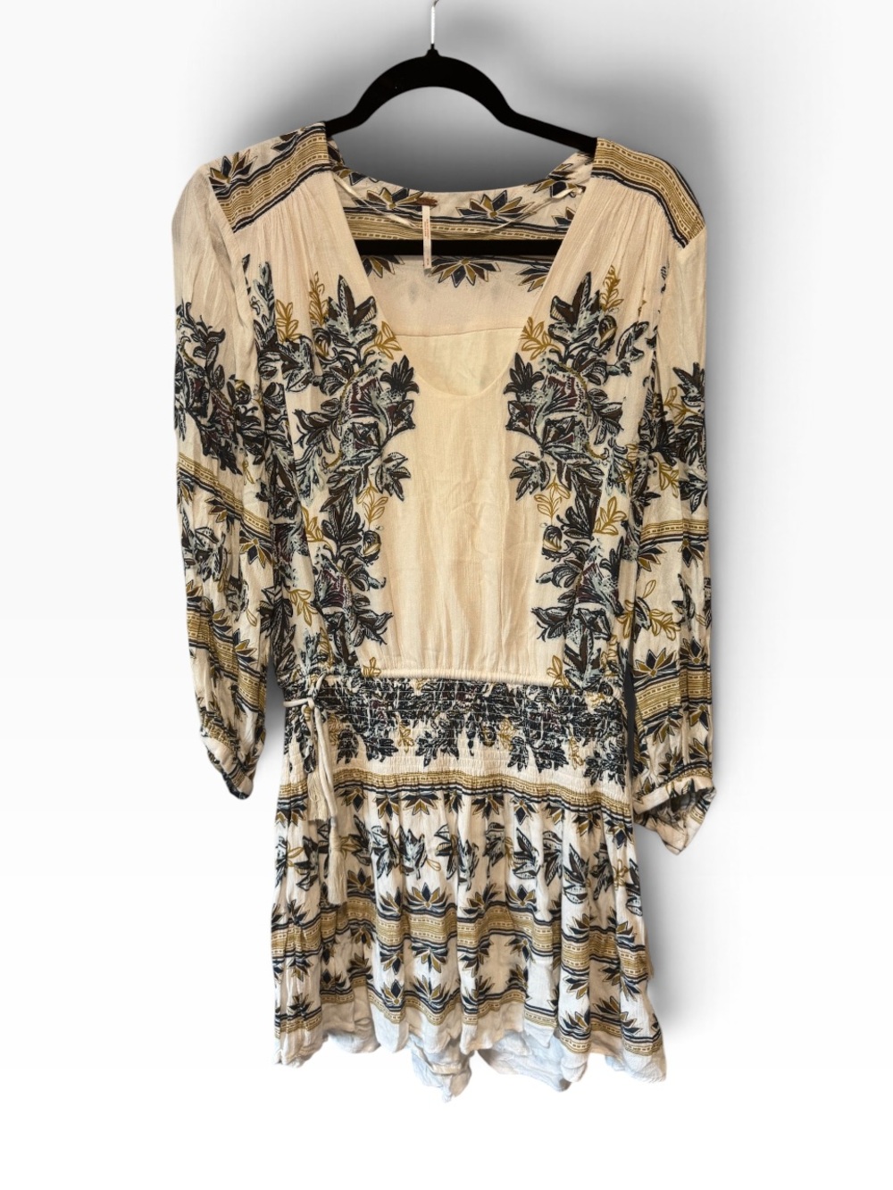Revolve Free People Moonlight Drive Boho Floral Tie-Waist Mini Dress